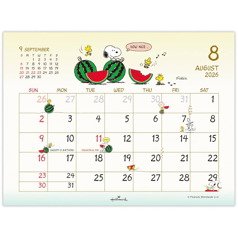 新品　SNOOPY万年カレンダー　ホールマーク社製　英語 Peanuts® Charlie Brown and Snoopy TV Set Perpetual Calendar